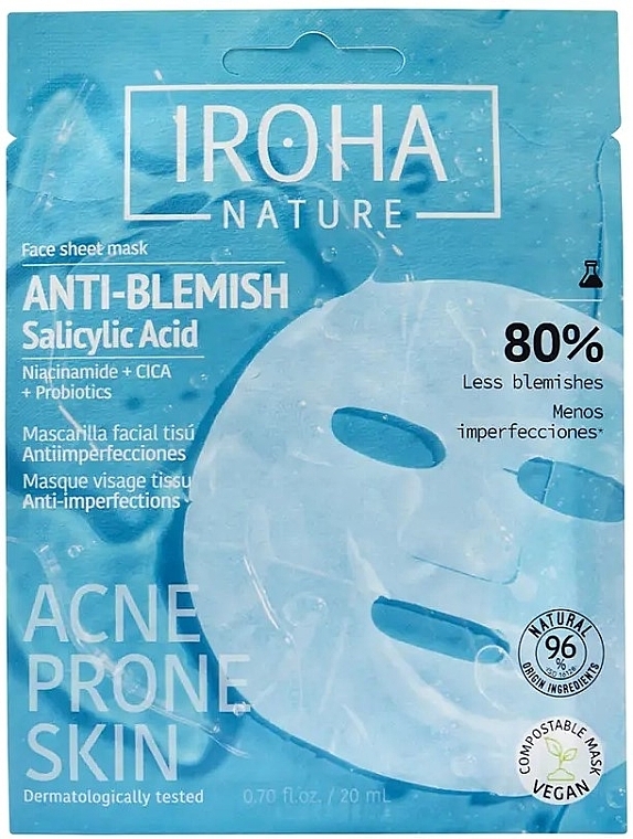 Anti-Acne Sheet Mask - Iroha Nature Anti-Blemish Face Sheet Mask — photo N1