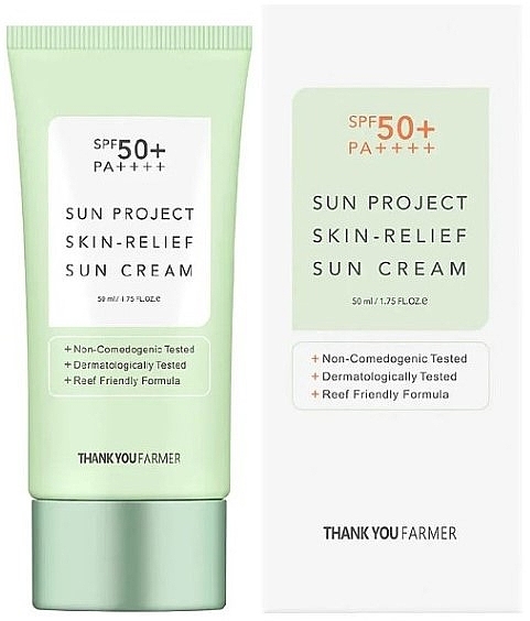 Sunscreen SPF50+ - Thank You Farmer Sun Project Skin Relief Sun Cream SPF 50+ PA++++ — photo N1