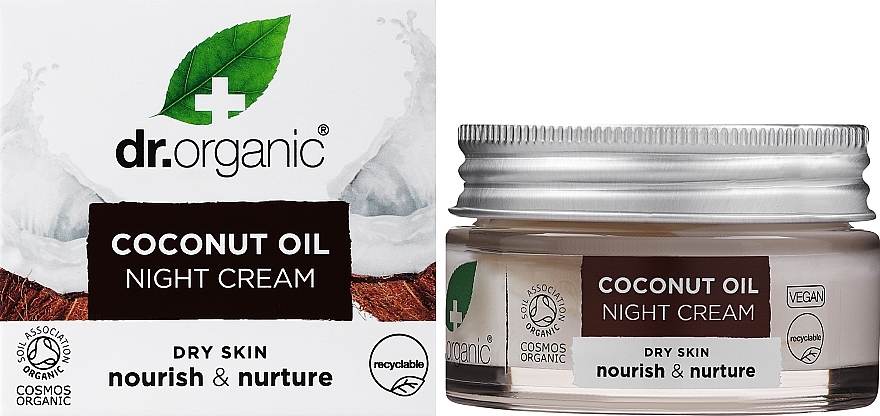 Coconut Oil Night Face Cream - Dr. Organic Virgin Coconut Oil Night Cream — photo N2