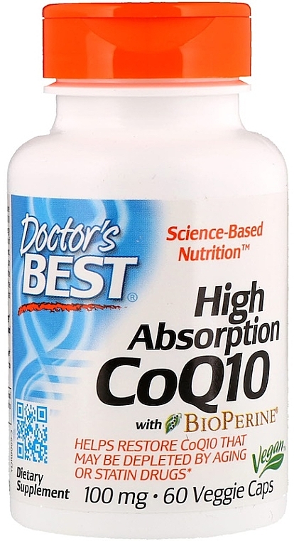 High Absorption Coenzyme Q10 with BioPerine, 100 mg, veg capsules - Doctor's Best — photo N1