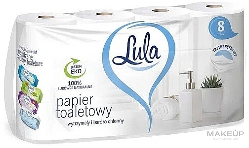 Toilet Paper, 3 layers, 8 rolls - LULA — photo N1