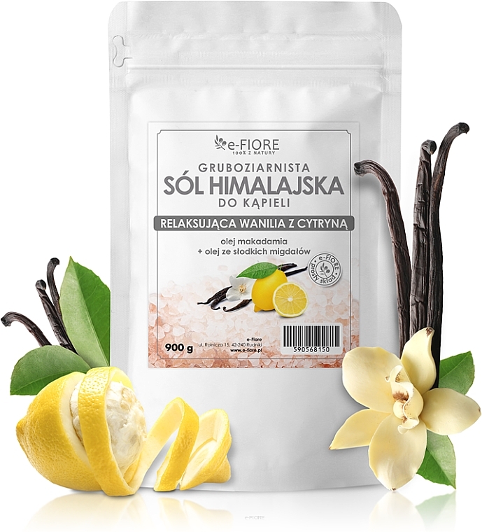 Himalayan Salt "Vanilla with Lemon" - E-fiore Himalayan Salt With Oils Sensual Vanilla With Lemon — photo N22