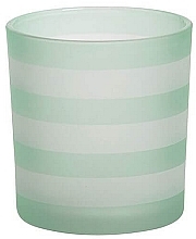 Fragrances, Perfumes, Cosmetics Candlestick, striped light green - Yankee Candle Coastal Stripe Votive Green Holder