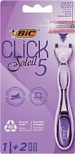 Fragrances, Perfumes, Cosmetics Women Razor with 2 Refill Cartridges - Bic Click 5 Soleil Sensitive