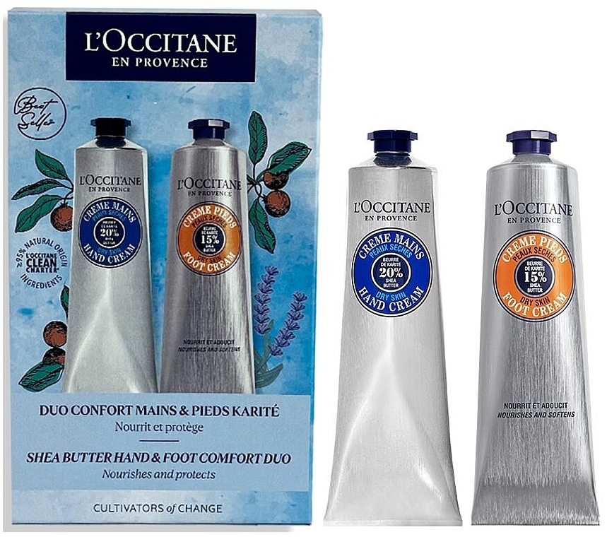 Set - L'Occitane en Provence Hand & Foot (h/cr/150ml + f/cr/150ml) — photo N1