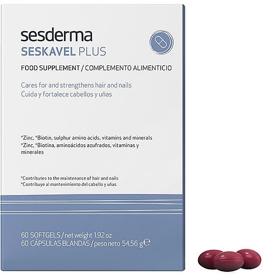 Supplement for Hair & Nail Health - Sesderma Laboratories Seskavel Plus — photo N1