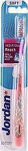 Fragrances, Perfumes, Cosmetics Toothbrush with Protective Cap, pink with patterns - Jordan Individual Reach Soft Toothbrush