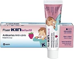 Fragrances, Perfumes, Cosmetics Kids Toothpaste - Kin Fluorkin Infantil Strawberry Anticaries Toothpaste For Children