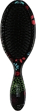 Massage Hair Brush, HB-08-06, black with flowers - Beauty LUXURY — photo N3