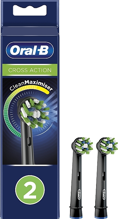 GIFT Electric Toothbrush Head, 2 pcs - Oral-B Cross Action Black Power Toothbrush Refill Heads — photo N5