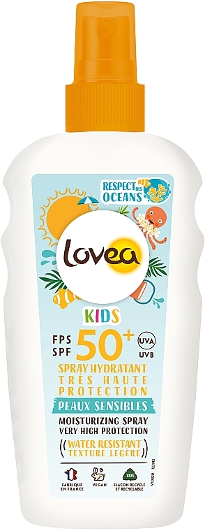 Kids Sunscreen Spray SPF50+ - Lovea Kids Moisturizing Spray SPF50+ Very High Protection — photo N3