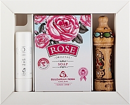 Fragrances, Perfumes, Cosmetics Set - Bulgarian Rose (soap/100g + l/balm/4.5g + oil/2ml)