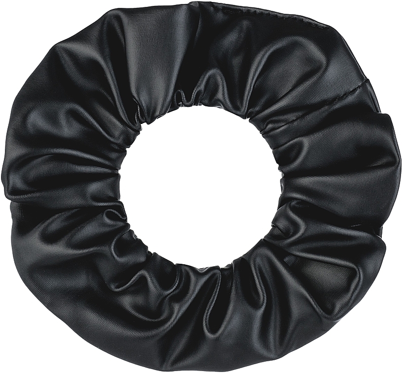 Hair Scrunchie Eco-Leather, black "Faux Leather Classic" - MAKEUP Hair Accessories — photo N2