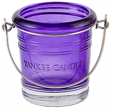 Fragrances, Perfumes, Cosmetics Glass Candlestick, purple - Yankee Candle Clear Bucket Purple Votive Holder