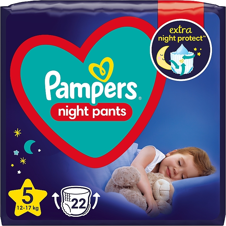 Night Diaper Pants 5 (12-17 kg), 22 pcs - Pampers — photo N1