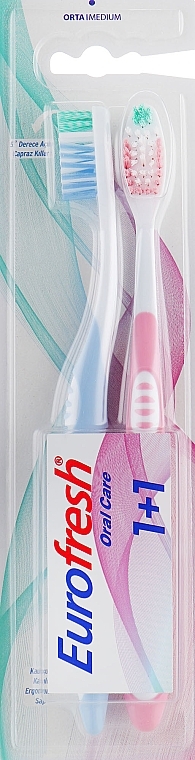 Toothbrush Set, pink and blue - Farmasi Eurofresh Toothbrush — photo N2