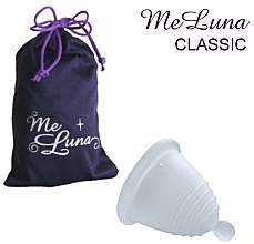 Menstrual Cup with Ball Stem, S-size, transparent - MeLuna Classic Shorty Menstrual Cup Ball — photo N1