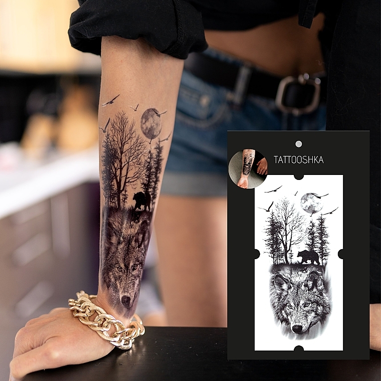 Temporary Tattoo "Wild Wolf" - Tattooshka — photo N48