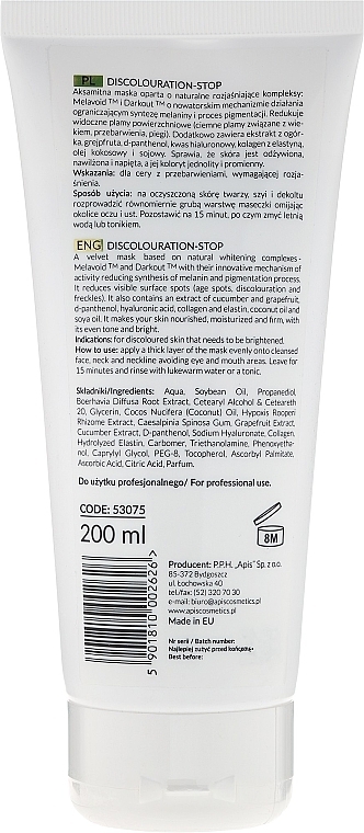 Brightening Face Mask - APIS Professional Discolouration-Stop Brightening Mask For Reduction of Discolouration — photo N2