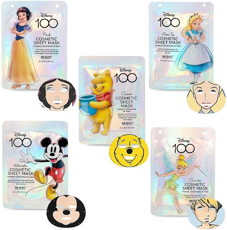 Face Mask Set - Mad Beauty Disney 100 Face Mask Collection (f/mask/5x25ml) — photo N3