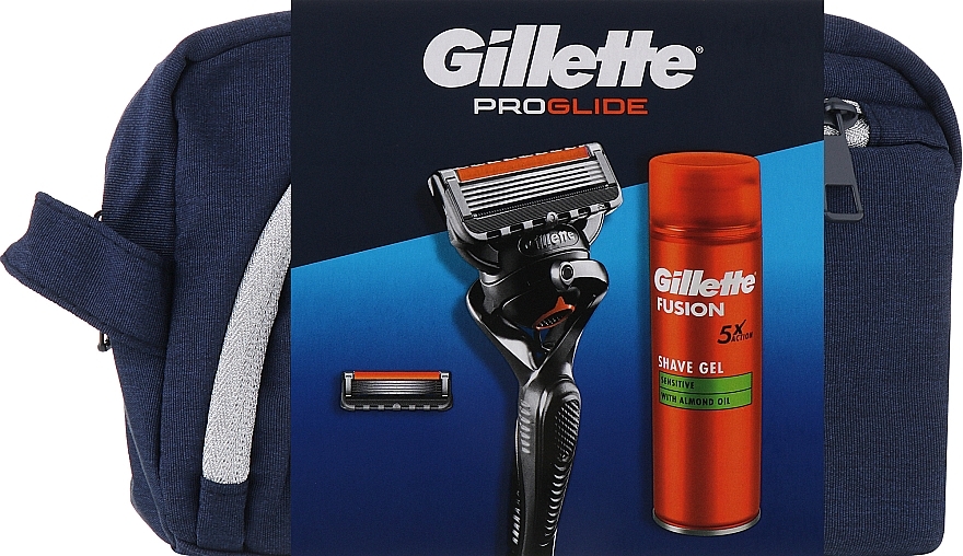 Set - Gillete Proglide (sh/gel/200ml + razor/1pcs + bag) — photo N1