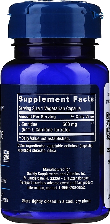 Dietary Supplement "Carnitine" - Life Extension L-Carnitine — photo N8