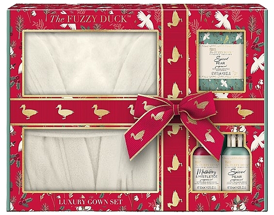 Set - Baylis & Harding The Fuzzy Duck Winter Wonderland Luxury Gown Gift Set (sh/gel/100 ml + sh/cr/100 ml + crystals/75 g + bathrobe/1 pc) — photo N1