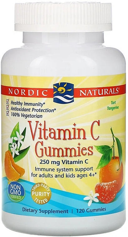 Dietary Supplement "Vitamin C", 250 mg - Nordic Naturals Vitamin C Gummies Tart Tangerine — photo N1