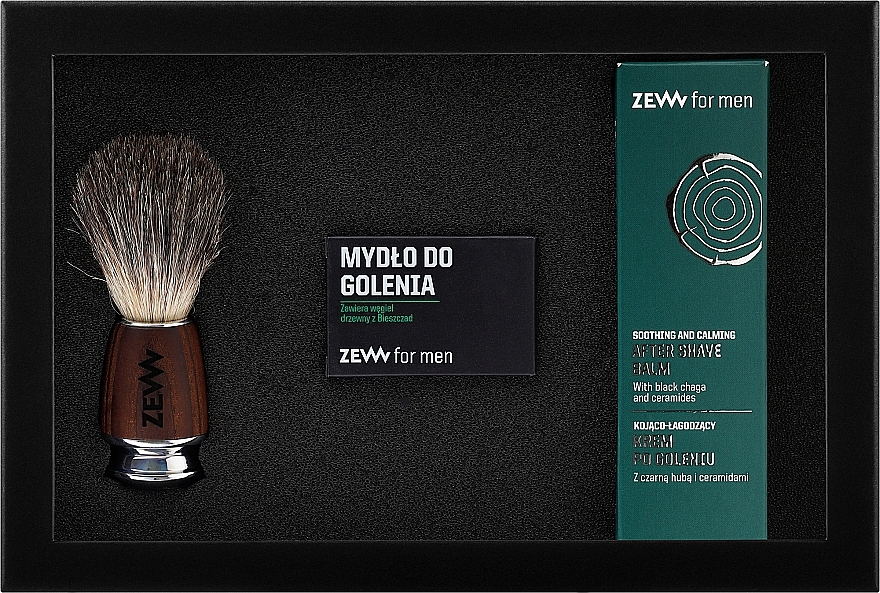 Set - Zew For Men Shaving Kit (soap/85ml + ash/balm/80ml + sh/brush/1pcs) — photo N1