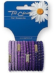 Elastic Hair Bands, lilac, 12 pcs, 21312 - Top Choice  — photo N2