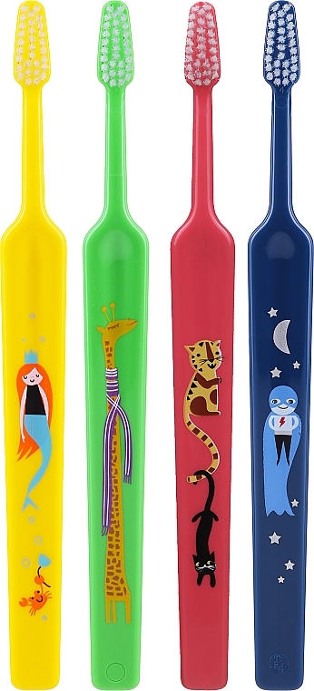 Kids Toothbrushes, yellow+green+pink+blue - TePe Kids Extra Soft — photo N2