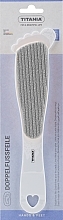 Fragrances, Perfumes, Cosmetics Double-Sided Pedicure File with Abrasive and Pumice, light grey - Titania