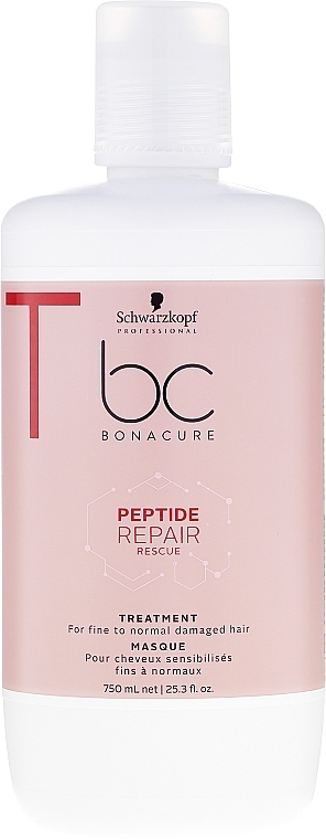 Repair Mask for Thin & Normal Damaged Hair - Schwarzkopf Professional BC Bonacure Peptide Repair Rescue Treatment Mask — photo N39