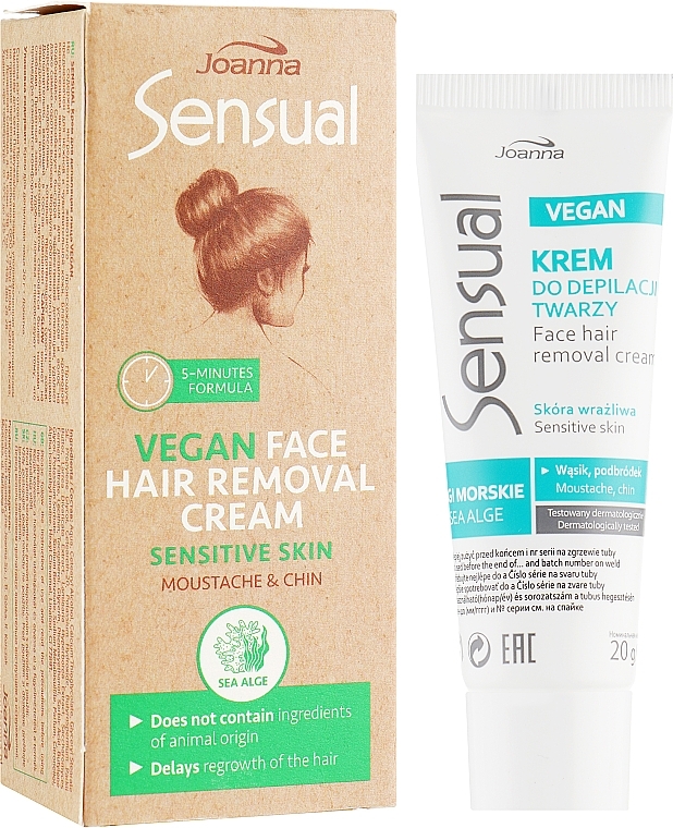 Face Depilatory Cream for Sensitive Skin - Joanna Sensual Vegan Depilation Cream — photo N3