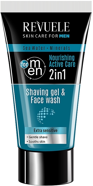 2-in-1 Shaving & Cleansing Gel - Revuele Men Care Sea Water & Minerals Shaving Gel & Face Wash — photo N1