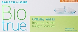 One-Day Contact Lenses for Astigmatism Correction, SPH +1.25 CYL -1.25 AX 020, 30 pcs. - Bausch & Lomb Biotrue ONEday for Astigmatism — photo N3