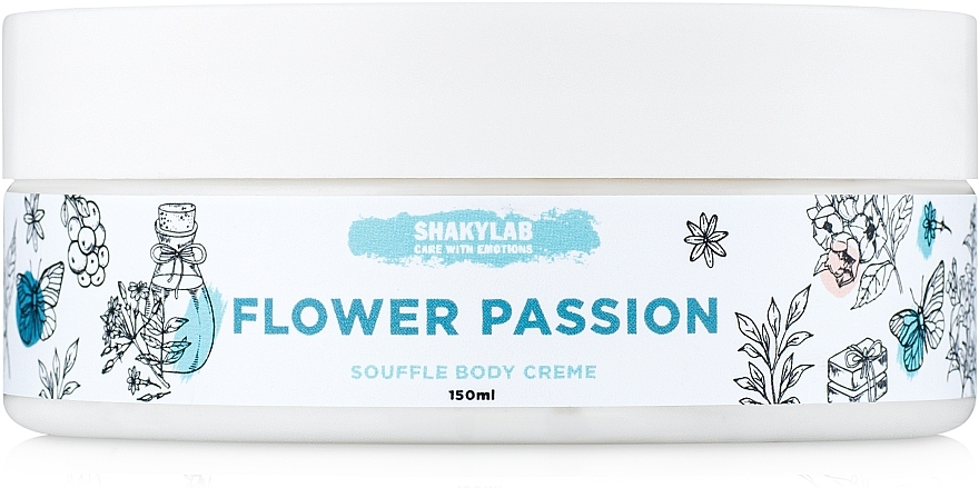 Body Cream Souflee "Flower Passion" - SHAKYLAB Natural Body Cream Flower Passion — photo N2