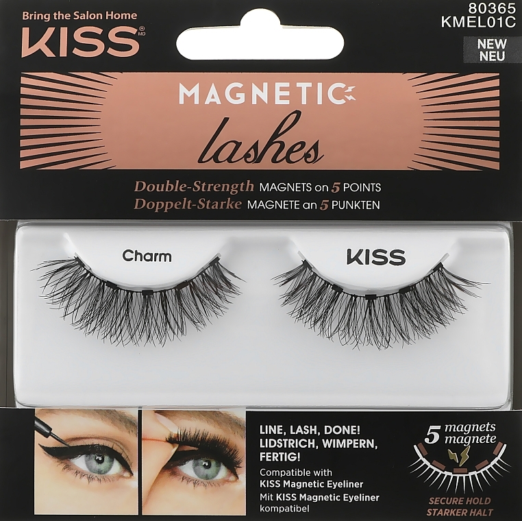 Magnetic Flase Lashes - Kiss Magnetic Lashes Double Strength KMEL 01 Charm — photo N6