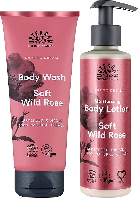 Set - Urtekram Soft Wild Rose Body Care Gift Box (b/wash/200ml + b/lot/245ml) — photo N2