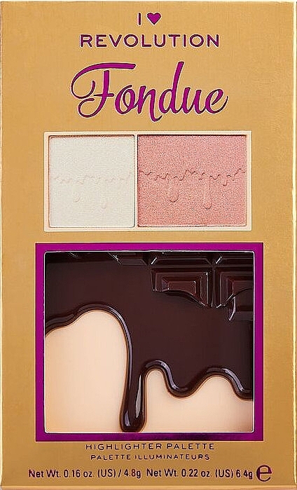 Highlighter Palette - I Heart Makeup Revolution Highlighter Palette Chocolate Fondue — photo N7