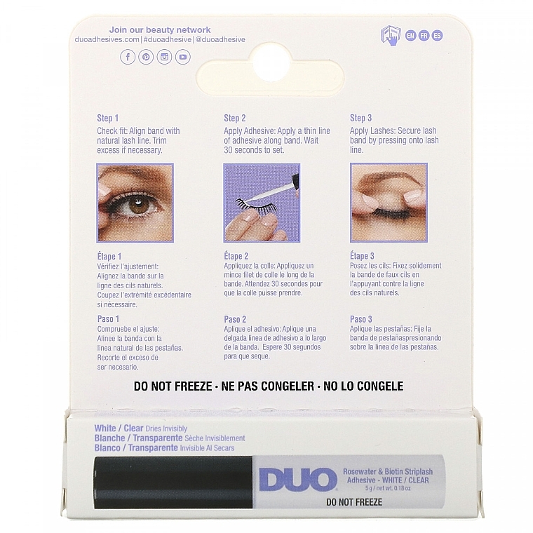 False Lash Glue with Biotin - Ardell Duo Rosewater & Biotin Striplash Adhesive — photo N16