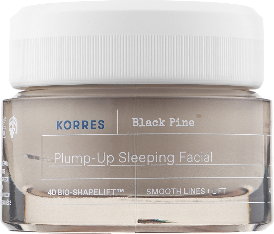 4D Lifting Black Pine Face Cream - Korres Black Pine Plump-Op Sleeping Facial — photo N1