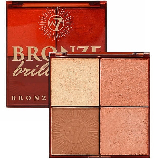 Bronzer & Highlighter Palette - W7 Bronze Brilliance Bronze & Glow Palette — photo N1