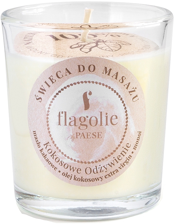 Nourishing Coconut Massage Candle in Glass - Flagolie Coconut Nutrition Massage Candle — photo N3