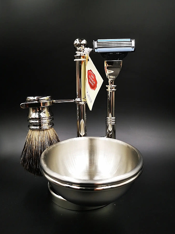 Shaving Set, 4 products - Golddachs Silvertip Badger, Mach3, Soap Bowl Chrom — photo N22