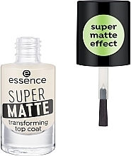 Fragrances, Perfumes, Cosmetics Super Matte Top Coat - Essence Super Matte Transforming Top Coat