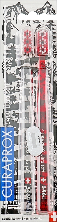 Swiss Edition Toothbrush Set, CS 5460, ultra soft, transparent + red - Curaprox — photo N4