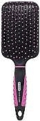Rectangular Hair Brush, 11 rows, black and pink - Titania Hair Care Pneumatic Hair Brush Paddle — photo N1