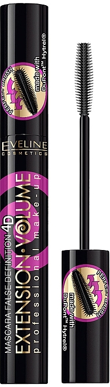 Lash Mascara - Eveline Cosmetics Extension Volume Professional False Definition&Deep Carbon Mascara — photo N1