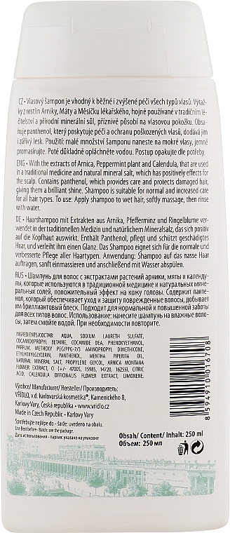 Shampoo with Herbal Extracts & Panthenol - Vridlo Karlovy Vary Cosmetics Arnika — photo N18